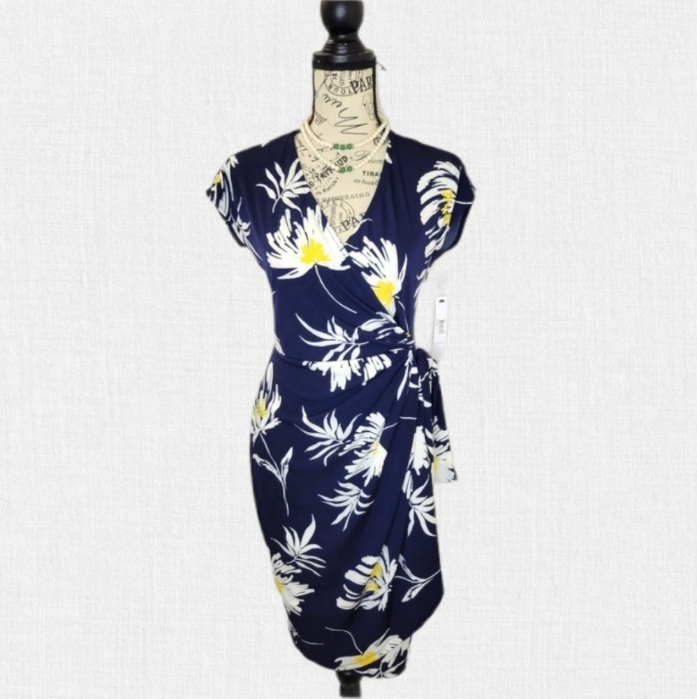 Maggy London Navy Flower Dress